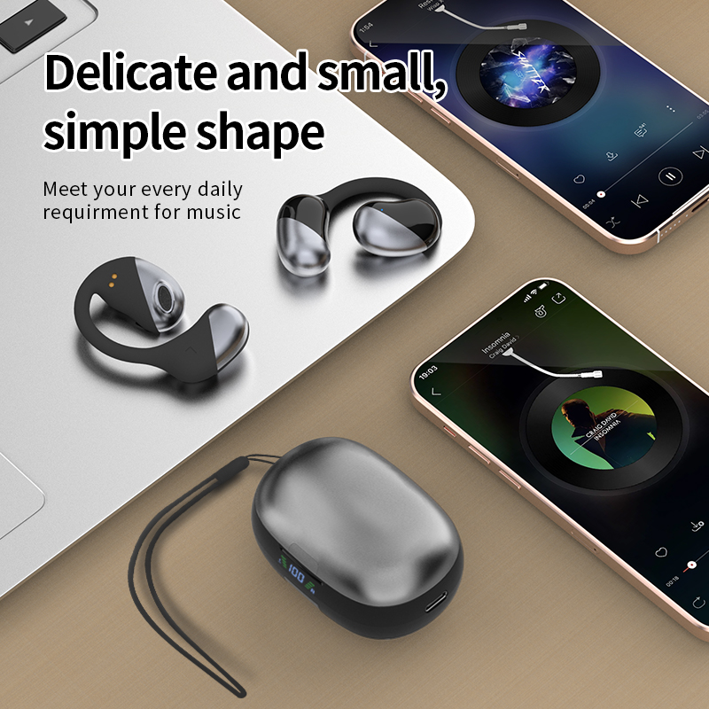 Venta al por mayor de nuevos productos Pantalla digital de carga rápida TIPO-C Inalámbrico Bluetooth OWS Auriculares abiertos 