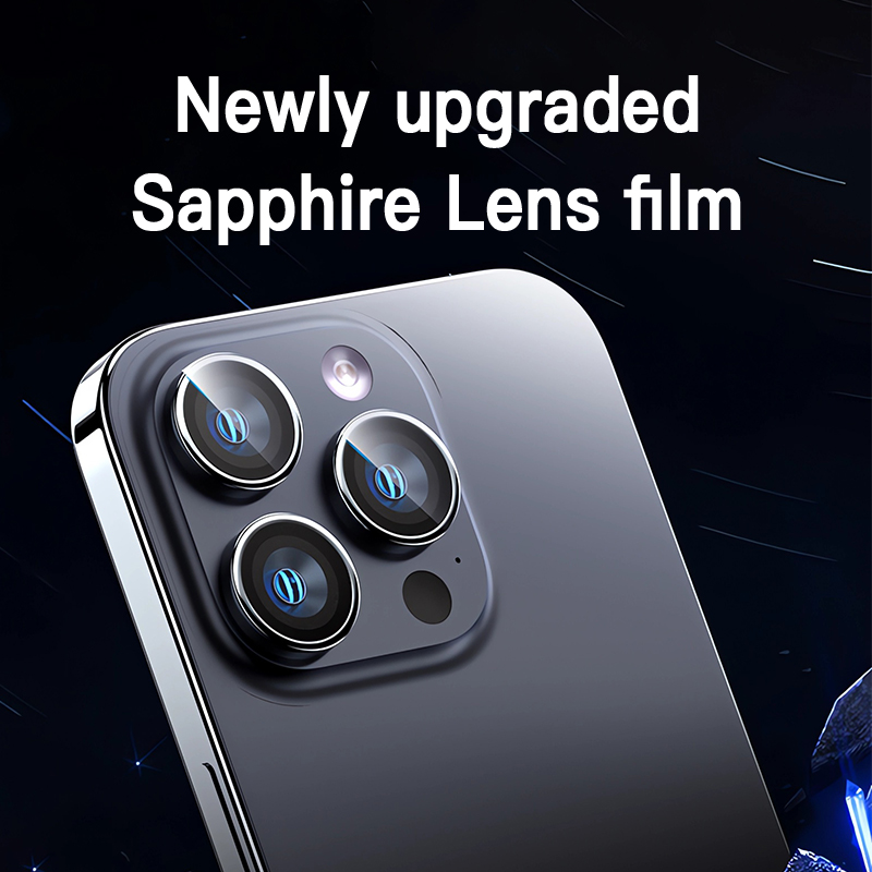 Película protectora de lente de cámara de Iphone de vidrio templado resistente a arañazos colorida de zafiro austriaco