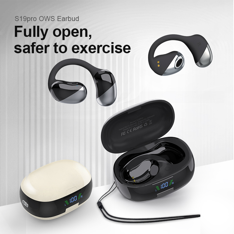 Abra los auriculares inalámbricos del deporte de Bluetooth de los auriculares de botón de la venta al por mayor de la prenda impermeable elegante del oído