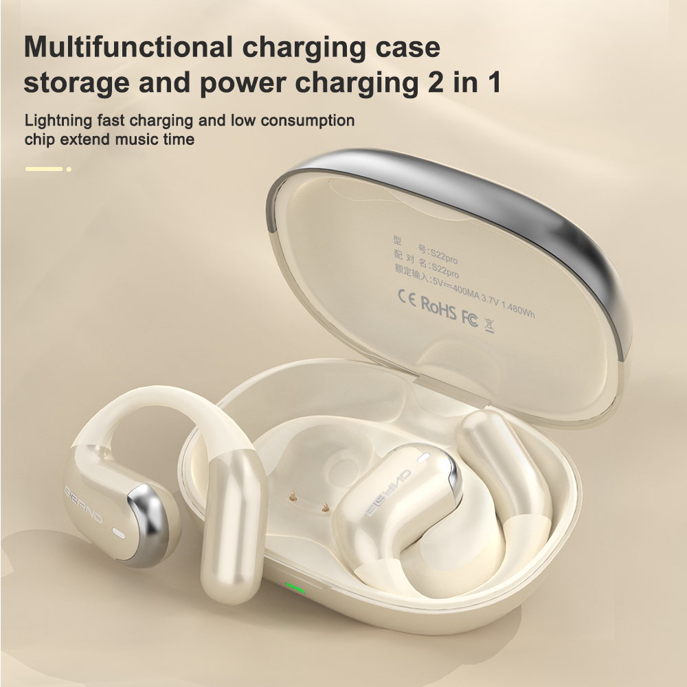 Auriculares inalámbricos Bluetooth del oído abierto del silicón del nuevo diseño OWS de S22pro