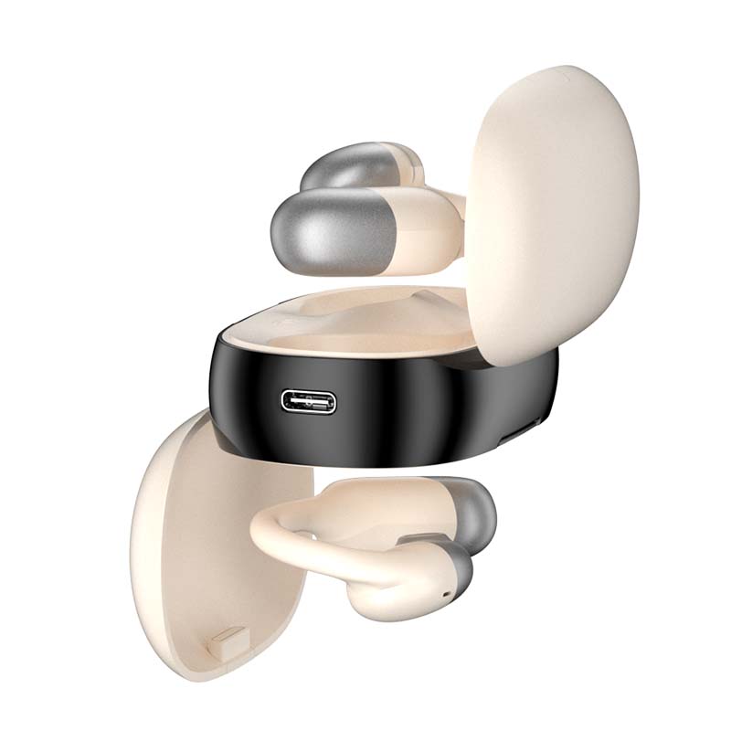 Auriculares inalámbricos de conducción de aire con auriculares Bluetooth de diseño colgante de oreja suave de silicona