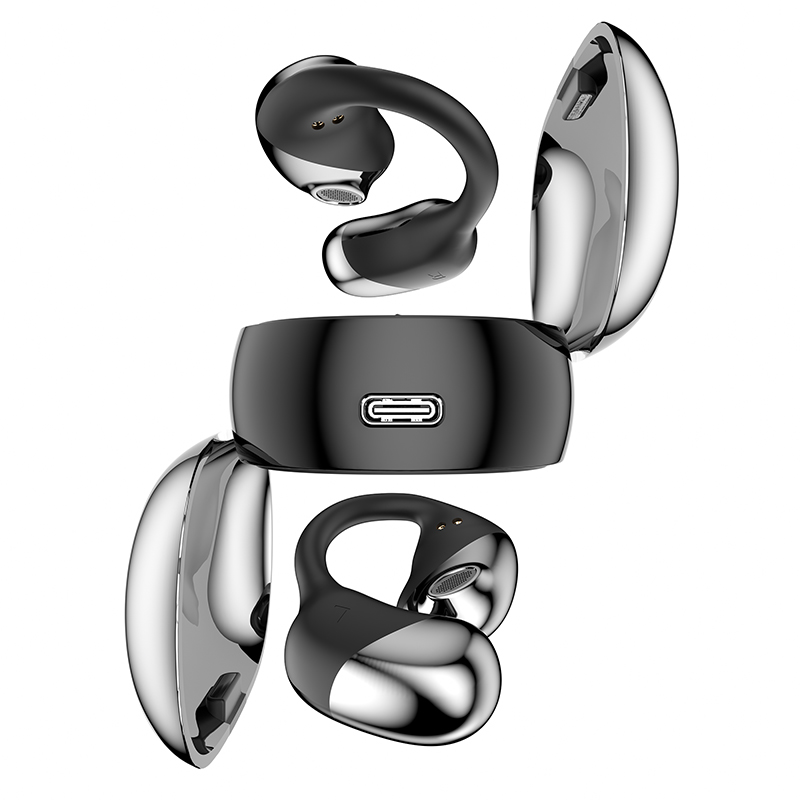 Stock disponible Pantalla digital de carga rápida TYPE-C Inalámbrico Bluetooth OWS Auriculares inteligentes de moda abierta OEM