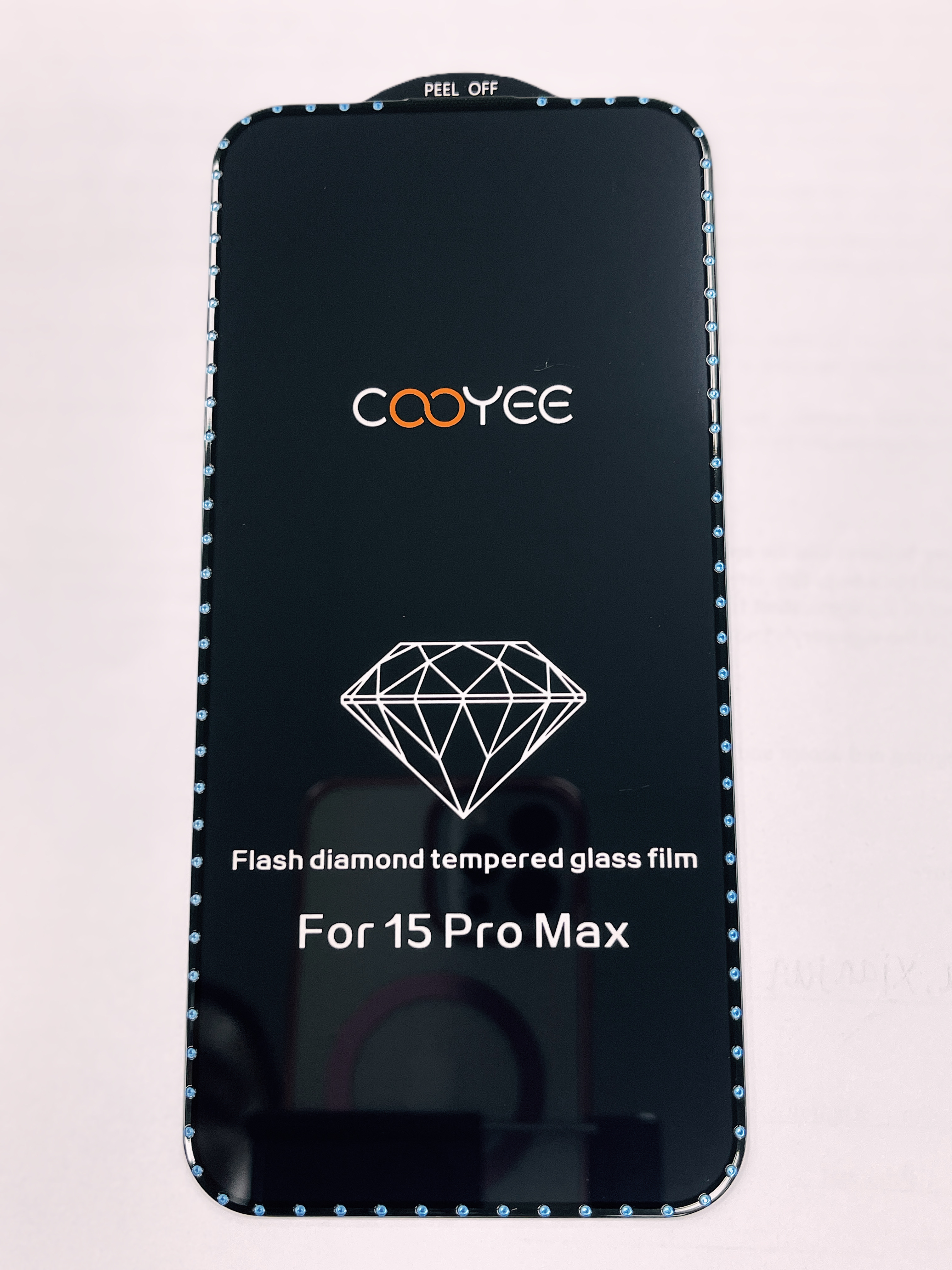 Diamond Apple 15 Pro Max Protectores de pantalla de vidrio templado transparente para teléfono móvil Película anticaída Cobertura de pantalla completa Huellas dactilares antiadherentes