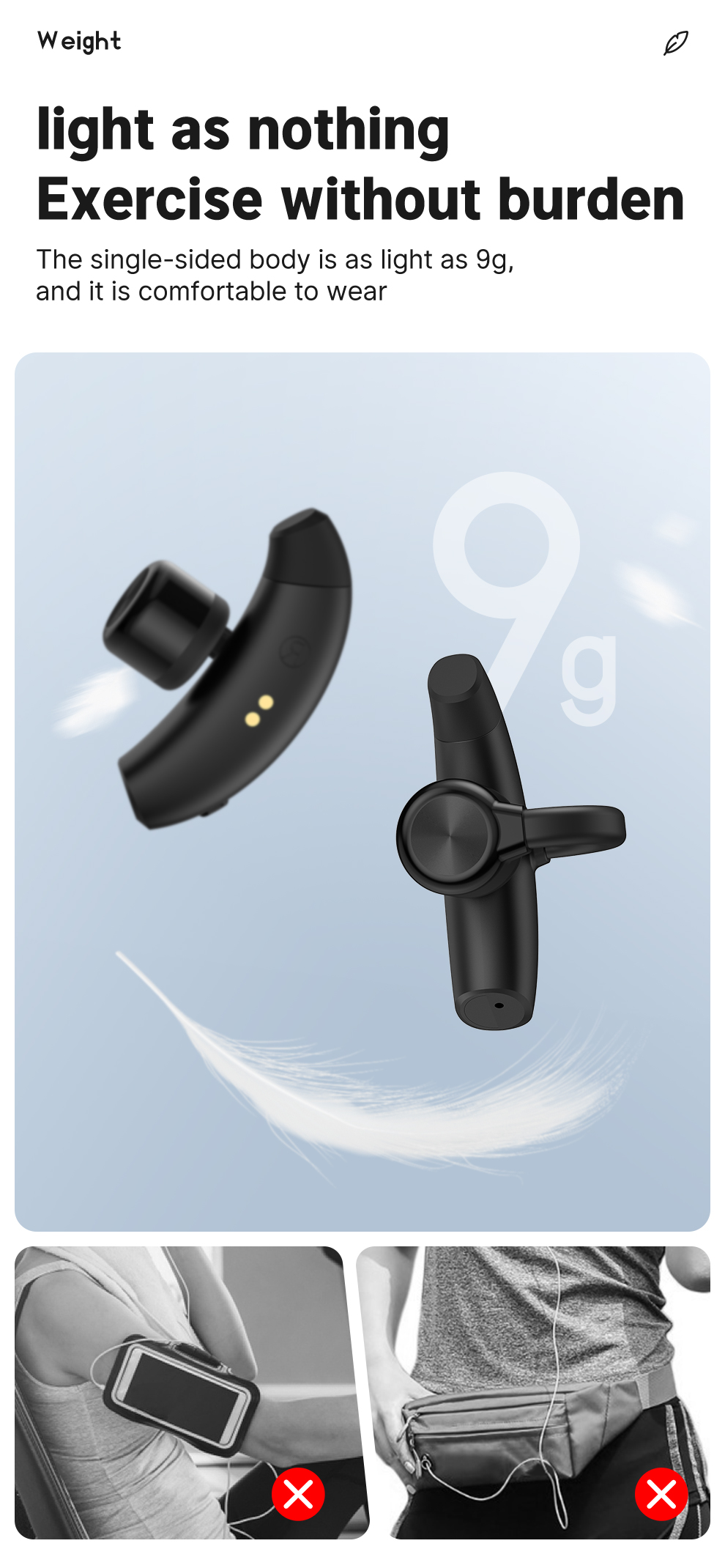 Auriculares Bluetooth de conducción ósea S9 TWS